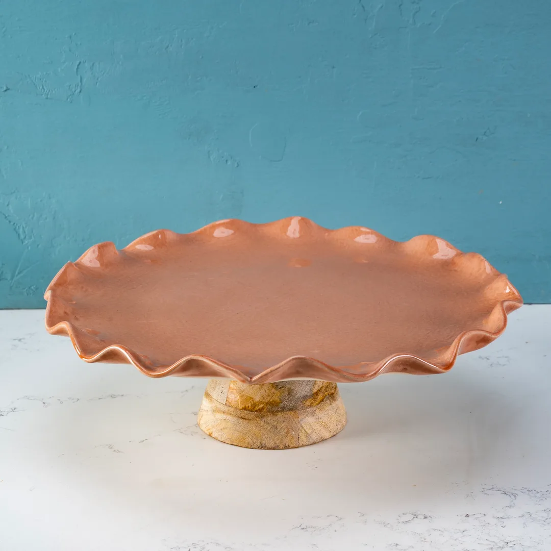 Cake stand fluted edge pumpkin