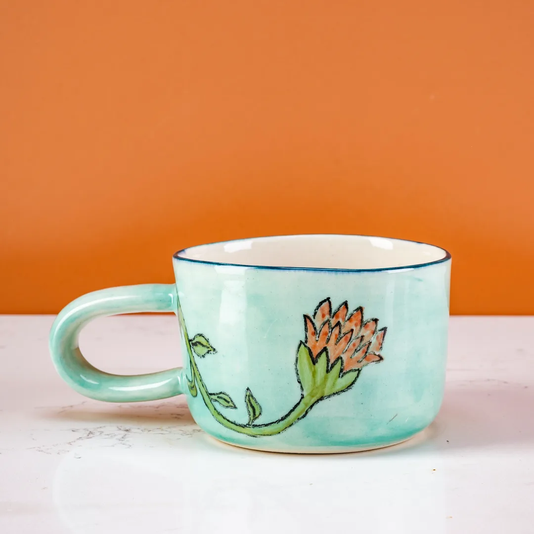 Emily soup mug sea green proteas