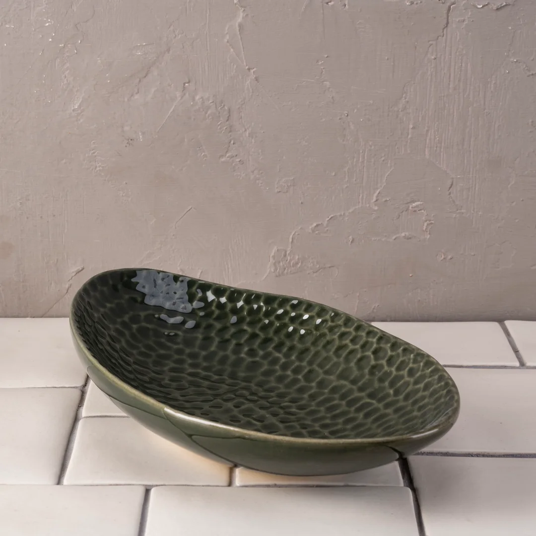 Oval honeycomb bowl lg – Wintergreen